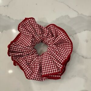 NWOT Sezane Red Gingham Hair Scrunchie